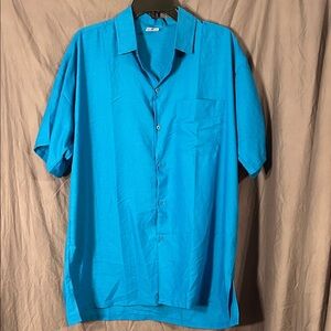Vibrant Blue Button Down Shirt for Women Soft Lightweight Large NWOT